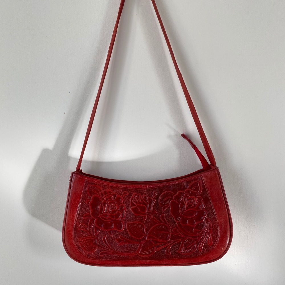 Vintage Leather Rose Purse